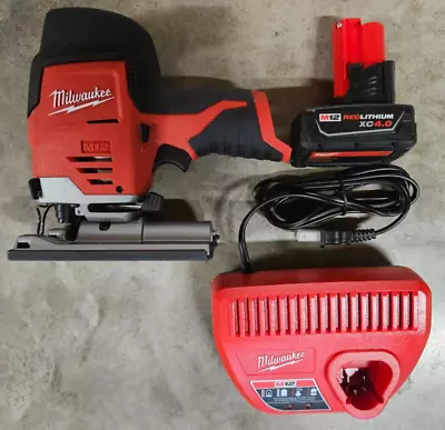 Milwaukee M12 Cordless Compact Jigsaw W/ 4.0aH Battery & Charger Model# 2445-20 • $119.90