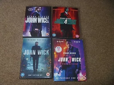 John Wick - 1-4 DVD (No Box) 4 X DVD Region 2 - Keanu Reeves- Hitman • £8.50