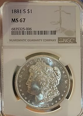 1881-S NGC MS67 Morgan Silver Dollar • $875