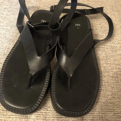 $18 • Buy Zara Men's Leather Chunky Sole Strap Sandals Flip Flop Size 39 US 6.5-7 EUC