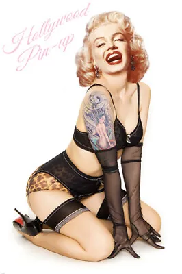 MARILYN MONROE POSTER Sexy Tattoo Graffiti Vintage Look 12x18 • $7.99