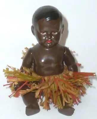 Old Colourful Dark Cellba Doll Cellbapuppe Dark Brown 15 Baby Dark Boy • $51.76