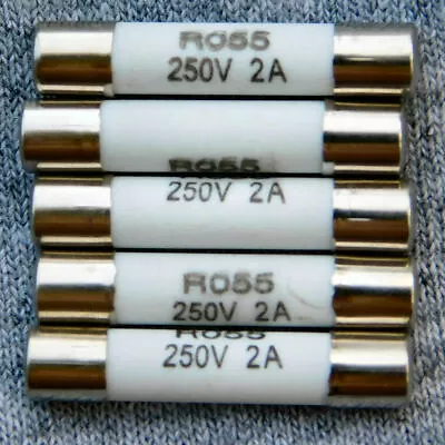 5 Pcs R055 2A 250V 5X25mm FAST BLOW Ceramic Fuse ~ Fast USA 1st Class Shipping • $7.69