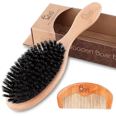 BLACK EGG Boar Bristle Hair Brush For Women Men Kid Soft Natural • $13.05
