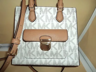 NWT MICHAEL KORS BRIDGETTE VANILLA/ACORN Crossbody Purse Shoulder Bag  NEW $298 • $119.99