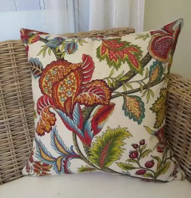 60CM Red Yellow Blue Green Jacobean Flower Vintage Home Pillow Cushion Cover • $24.80