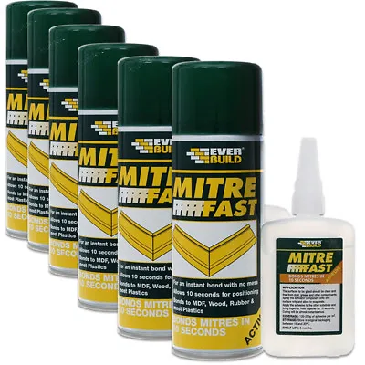 Jumbo Mitre Fast Fix Bonding Kit - 400ml X 6 Activator 100g Super Glue Rapid Dry • £60.45