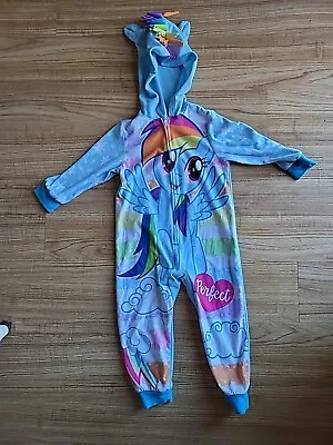 Toddler Girls My Little Pony Hooded Fleece Pajamas Size 4 • $4.50