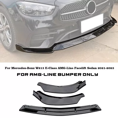 For Benz E-Class W213 2021 2022 Gloss Black Front Bumper Spoiler Splitter Lip • $64.99