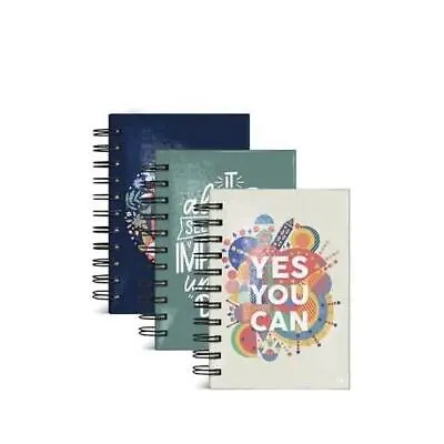 A6 Quote Hardback Spiral Notebook Lined Ruled Planner Writing Pad Notes School B • £3.27
