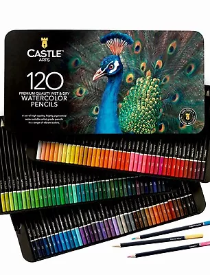 Castle Art Supplies 120 Water Colouring Pencils Set | Quality Soft Core Coloured • £25