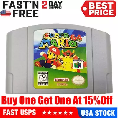 Super Mario 64 Video Game Cartridge Console Card For Nintendo N64 US Version • $17.89