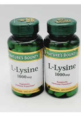 Nature’s Bounty L-lysine 1000mg 60Ct X 2 Exp 4/26+  • $14.99