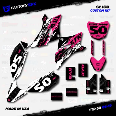 $69.99 • Buy White & Pink Slick Racing Graphics Kit Fits 2006-2023 YAMAHA TTR50 TTR 50 06-23 