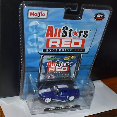 Maisto All Stars Red -  2006 Ford Mustang GT - Blue With White Stripe 1:64 • $14.99