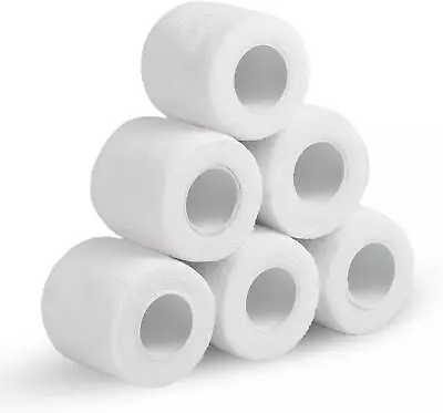 6 Rolls HypaBand Roll Plaster Extra Sticky Elastic Fabric Strapping 5cm X 4.5m • £7.99