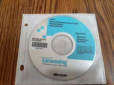 Microsoft Licensing Windows Server May 2003 Standard Edition Diagnostic Tools • $15.95