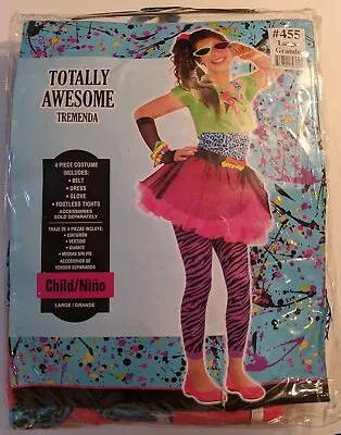 TOTALLY AWESOME Child Rad 80s Halloween Costume Girls LARGE 12-14 - NEW • $14.99