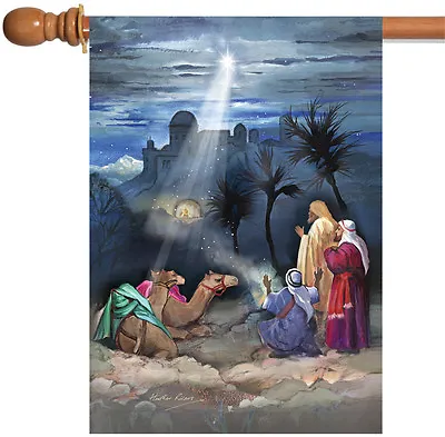 $15.98 • Buy Toland Star Of Bethlehem 28x40 Christmas Jesus Birth Wise Men House Flag