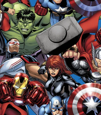 $4 • Buy MARVEL Avengers Packed Characters  Fabric FQ Fat Quarter-100% Cotton 