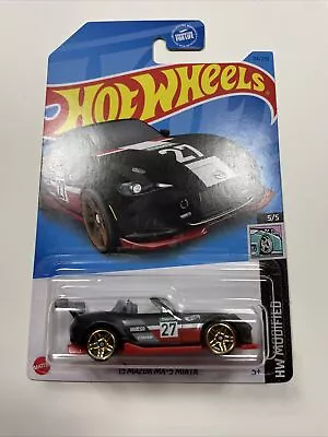 Hot Wheels ‘15 Mazda MX-5 Miata DHP05 Toy Race Car Black #27 Sparco • $2.87