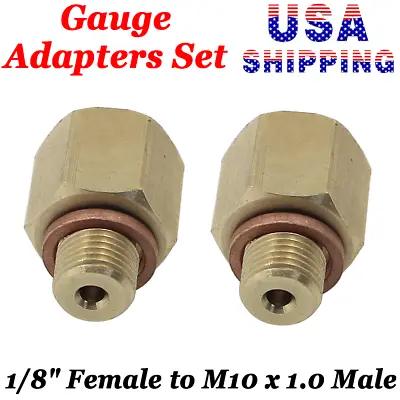 NPT 1/8  Female M10 X 1.0 Male Oil Pressure Gauge Adapter Fitting Block Metric • $11.29