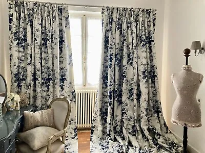 Designer CURTAINS Maison De Maître Cabbages Roses EA 158.6 W 115.3 D Interlined • $1547.48