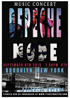 DEPECHE MODE Concert Poster Brooklyn / New York 2013 / 17 X 13 In • $25.53