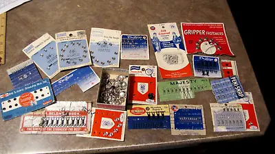 Vintage Sewing Lot Snaps Hook & Eye Some Silk Covered Fasteners New On Cards • $6.99