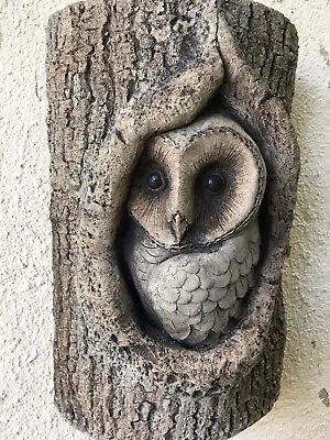 Owl - Wall Hanging - Hand Cast Stone Garden Ornament • £22