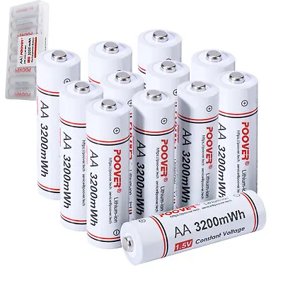 AA Batteries Rechargeable Lithium-Ion 1.5v  LiIon 3200mWh Double A / AA Charger • $69.59