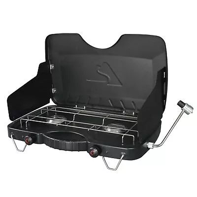 2 Burner Propane Gas Camping Stove GCT2208W Black • $37.96