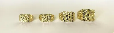 10K Yellow Gold Nugget Pinky Ring Mens Womens Small Medium Large XLarge XXL • $324.99