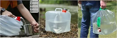 Collapsible Water Carrier Camping Container 20L Caravan Folding Festival Holder • £5.99