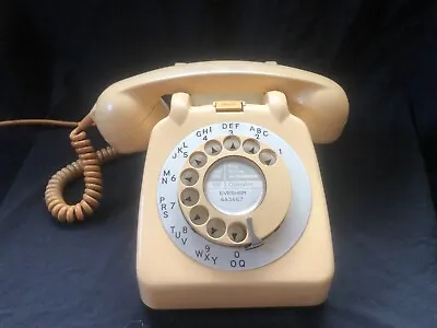 Vintage Gpo 706 Rotary Dial Telephone - Ivory / Mustard • £25
