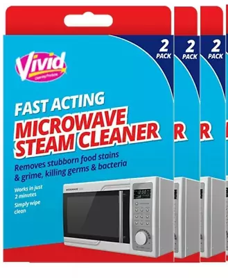 6 X PACK MICROWAVE STEAM CLEANER SOLUTION FAST SACHETS STAIN CLEANER KITCHEN • £7.29