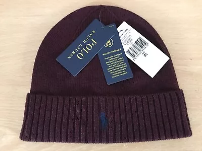 Polo Ralph Lauren - Wine - Merino Wool Beanie Hat  - New With Tags • £35