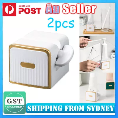 2x Toothpaste Squeezer Bathroom Tube Easy Stand Dispenser Rolling Holder Seat AU • $10.99