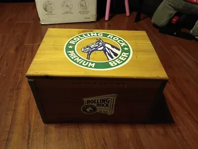 Vintage Limited Edition Rolling Rock Beer Wooden Box Crate Checker Board • $110