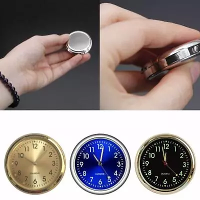 £4.32 • Buy Pocket Small Mini Luminous Quartz Analog Watch Stick-On Clock For Car Boat Bike