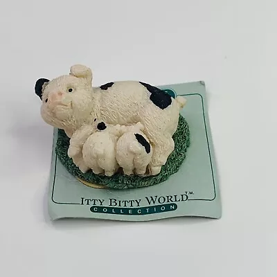 VINTAGE 1986 United Design Pigs Dinner Time Figurine Itty Bitty World Collection • $6.64