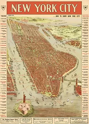 Cavallini & Co. New York City Map Decorative Paper Sheet / Poster • $10.95