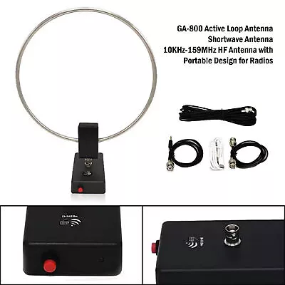 GA-800 Active Loop Antenna Shortwave Antenna 10KHz-159MHz HF Antenna Portable AU • $199.81