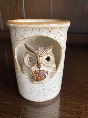 £20 • Buy Grayshott Pottery Speckled Brown Pot With Perched Owl