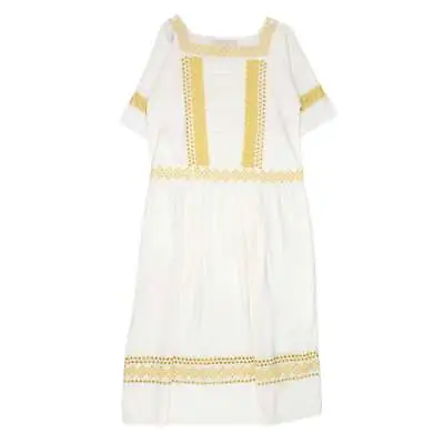 Vanessa Bruno Cream Embroidered Silk Dress • £40