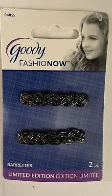 2 Goody Limited Edition Fashion Barrettes Metal Flex (Item#: 04859) Black 2” • $7.99
