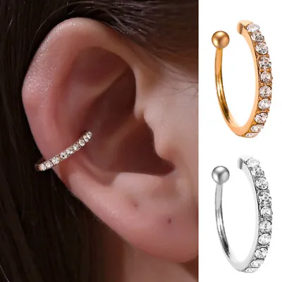 Ear Cuff Helix Cartilage Clip Ear Clip No Piercing Earrings Fake Earrings Unisex • £1.45