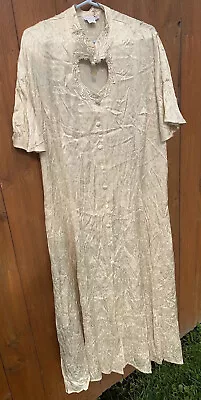 Vintage FREDERICKS OF HOLLYWOOD Victorian Style IVORY Dress SZ 22 Made In USA • $38.50