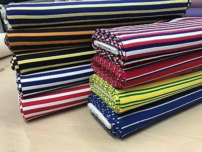 Stripe  Jersey Fabric Sports Wear Material 150cm Wide Stretch T Shirt Football  • £1.99