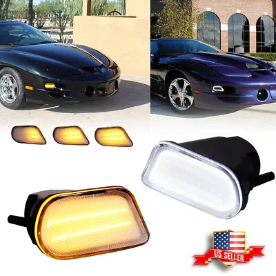 2x Clear Switchback LED DRL Corner Parking Turn Signal Lights For 98-02 Trans Am • $39.99